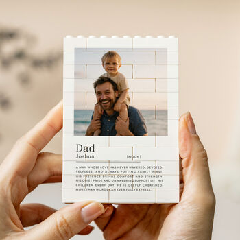 Personalised Christmas Memory Photo Block For Dad, 10 of 10