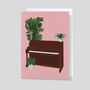 Upright Piano Houseplant Card | Music Birthday Card, thumbnail 3 of 5