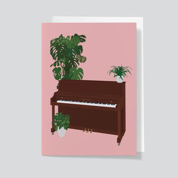 Upright Piano Houseplant Card | Music Birthday Card, 3 of 5