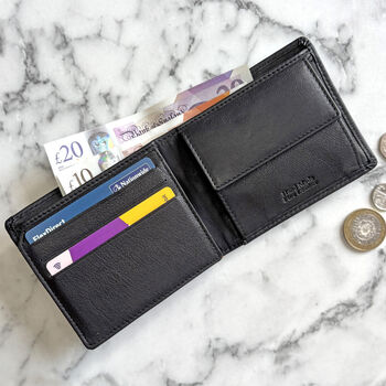 Black Leather Wallet Rfid Secure, 2 of 4