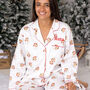 Women's Personalised Christmas Santa Print Pyjamas, thumbnail 3 of 12
