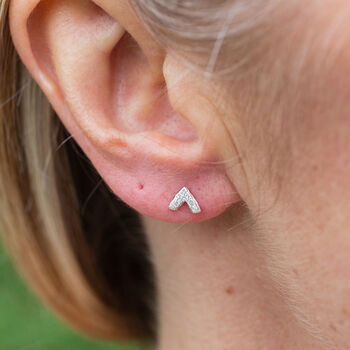 Sterling Silver Mini Chevron Studs, 3 of 6