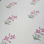 Floral Pink And Green Block Printed Tablecloth, thumbnail 2 of 9