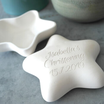 Engraved Pottery Christening Star, 3 of 4
