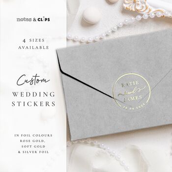 Custom Foil Stickers For Wedding Invitation Envelopes And Favours Contemporary, 2 of 12