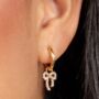 Bow Charm Hoop Earrings, thumbnail 1 of 6