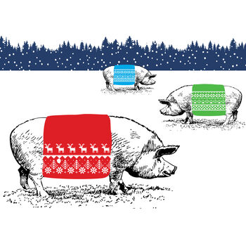 Personalised Pigs In Blankets, Christmas Card, 3 of 3