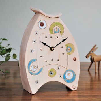 Handmade Large Clock With Circles And Dots, 2 of 6