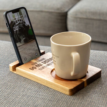 Personalised Sofa Coaster Phone Stand Do Not Disturb, 4 of 5