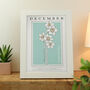 Personalised Birth Flower White A4 Framed Print, thumbnail 12 of 12