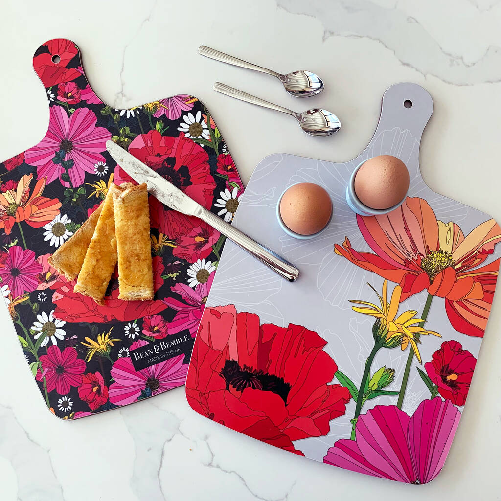 Summer Poppies Melamine Chopping Board Two Sizes, 1 of 12