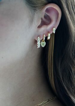 Opal Huggie Hoop Earrings, 4 of 6