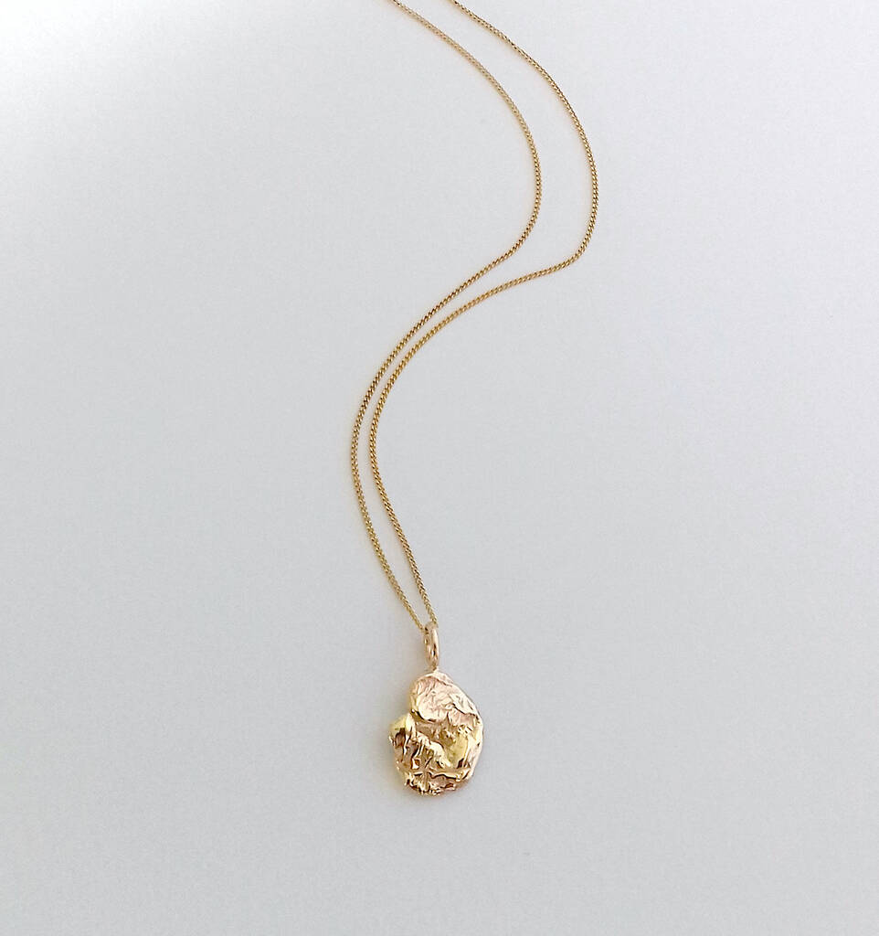 Dainty Little Molten Gold Pendant Necklace By Lorna Hewitt Jewellery ...