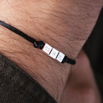 Men’s Personalised Cube Cord Bracelet, 3 of 5
