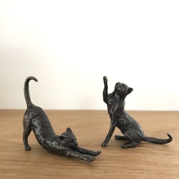 Miniature Bronze Sitting Cat Sculpture 8th Anniversary, 10 of 12