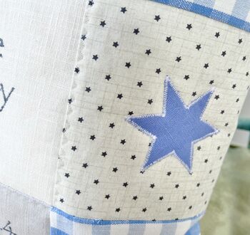Patchwork Gingham Name, Date And Weight Cushion, 3 of 4
