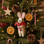 Handmade Felt Cinnamon The Rabbit Christmas Decoration, thumbnail 1 of 6