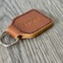 Personalised Leather Keyring, Tan, thumbnail 2 of 8