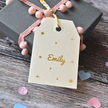 Personalised Gold Foiled Name Wedding Favour Tag, 3 of 5