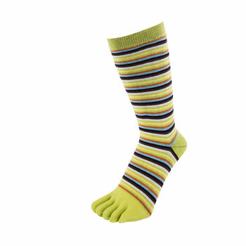 Essential Men Fashion Stripy Cotton Toe Socks, 5 of 6