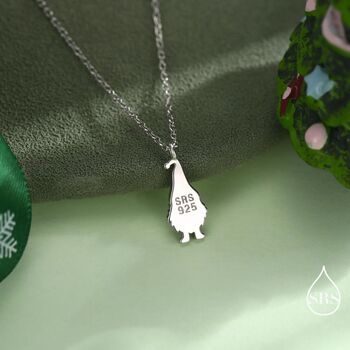 Sterling Silver Tiny Gnome Pendant Necklace, 6 of 12