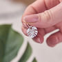 Monstera Palm Leaf Solid Silver Charm, thumbnail 2 of 7