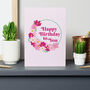 Floral Happy Birthday Card With Cosmos Flower Seed Pack, thumbnail 2 of 3