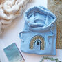 Cowl Neck Luxe Baby Blue Hoodie, thumbnail 3 of 9