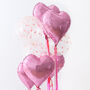 Pink Heart Shaped Valentine's Balloons With Tassels, thumbnail 1 of 5