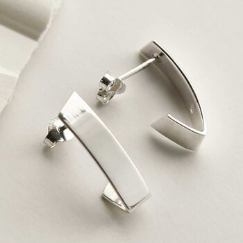 Sterling Silver Simple Shield Studs, 3 of 5