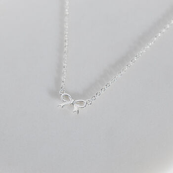 Sterling Silver Or Gold Plated Bow Necklace, 4 of 11