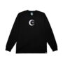 Crestfallen Crescent Embroidered Long Sleeve T Shirt, thumbnail 1 of 5