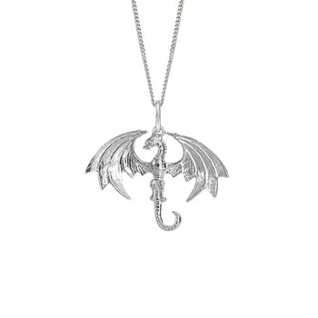 Sterling Silver Flying Dragon Necklace, 3 of 10