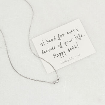 30th 40th 50th 60th Birthday Silver 925 Bead Per Decade Necklace, 12 of 12