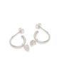 Half Hoop Earrings With Baroque Pearl Sterling Silver, thumbnail 2 of 4