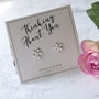 Five Petal Flower Sterling Silver Stud Earrings, thumbnail 1 of 10
