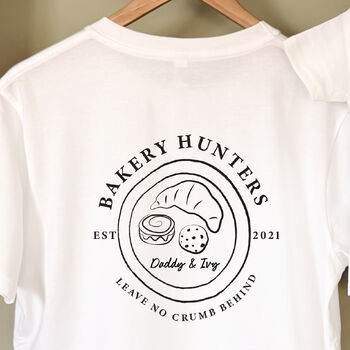 Personalised Bakery Hunters, Father’s Day Daddy And Child T Shirt Set, 2 of 9