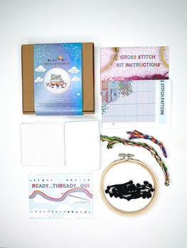 Flower Campervan Cross Stitch Kit, 5 of 9