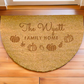 Personalised Pumpkin Half Moon Doormat, 3 of 4