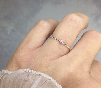 Pink Sapphire Solitaire Ring Silver Or Gold, 9 of 12