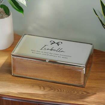 Personalised Bow Mirrored Jewellery Box Gift For Her, 3 of 6