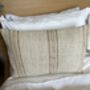 Oblong, Natural, Hemp, Neutral, Woven, Grain Sack, Striped Cushion With Cotton Reverse Brown Multi Stripe Trio, thumbnail 4 of 5