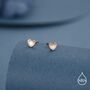 Sterling Silver Sunburst Heart Stud Earrings, thumbnail 7 of 12