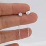 Cz Crystal Threader Earrings In Sterling Silver, thumbnail 4 of 11