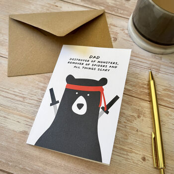 Daddy Bear Protector, Funny Father's Day A6 Card, 3 of 5