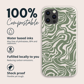 Green Marble Swirl Eco Phone Case, 2 of 5