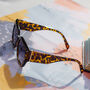 Tortoise Shell Chunky Angled Square Sunglasses, thumbnail 2 of 3