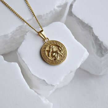 18 K Gold Zeus Coin Pendant Greek God Of The Sky, 2 of 6