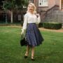 Lucille Skirt In Navy Polka Vintage 1940s Style, thumbnail 1 of 2