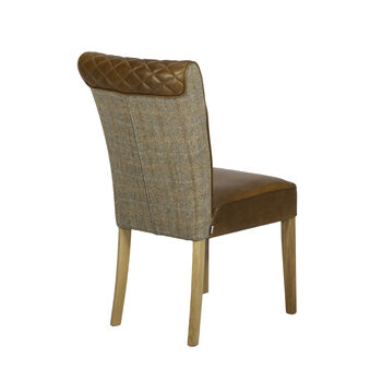 Stamford Dining Chair Tweed And Cerato Leather, 2 of 2